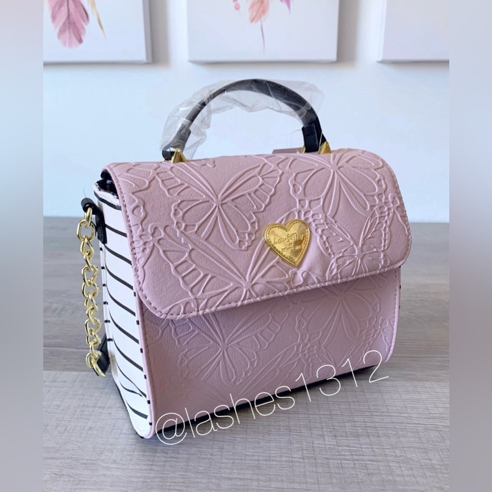 BETSEY JOHNSON Bag Addy Crossbody - Pink Butterfly Purse LBADDY - Picture 3 of 8
